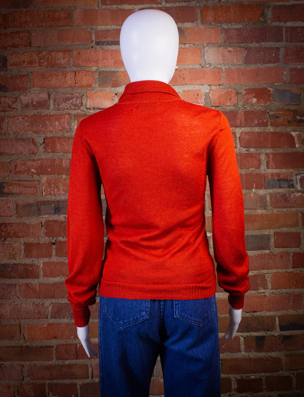 Vintage Orange Bolt Sweater 70s XS