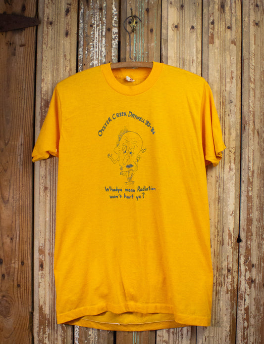 Vintage Oyster Creek Drywell Radiation Graphic T Shirt 1983 Yellow Large