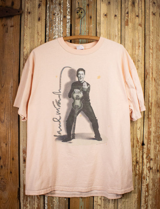 Vintage Paul McCartney Driving Rain Concert T Shirt 2002 Pink XL