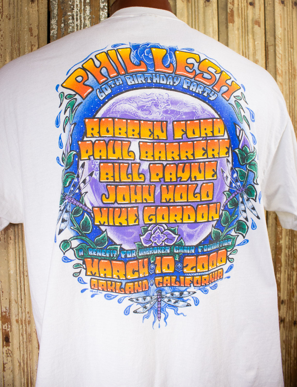 Vintage Phil Lesh 60th Birthday Concert T Shirt 2000 White XL