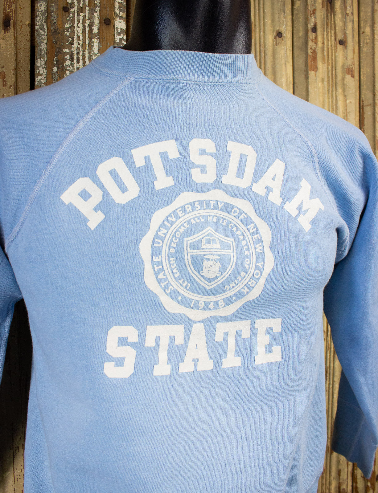 Vintage Potsdam State Running Man Sweatshirt 50s Baby Blue Small