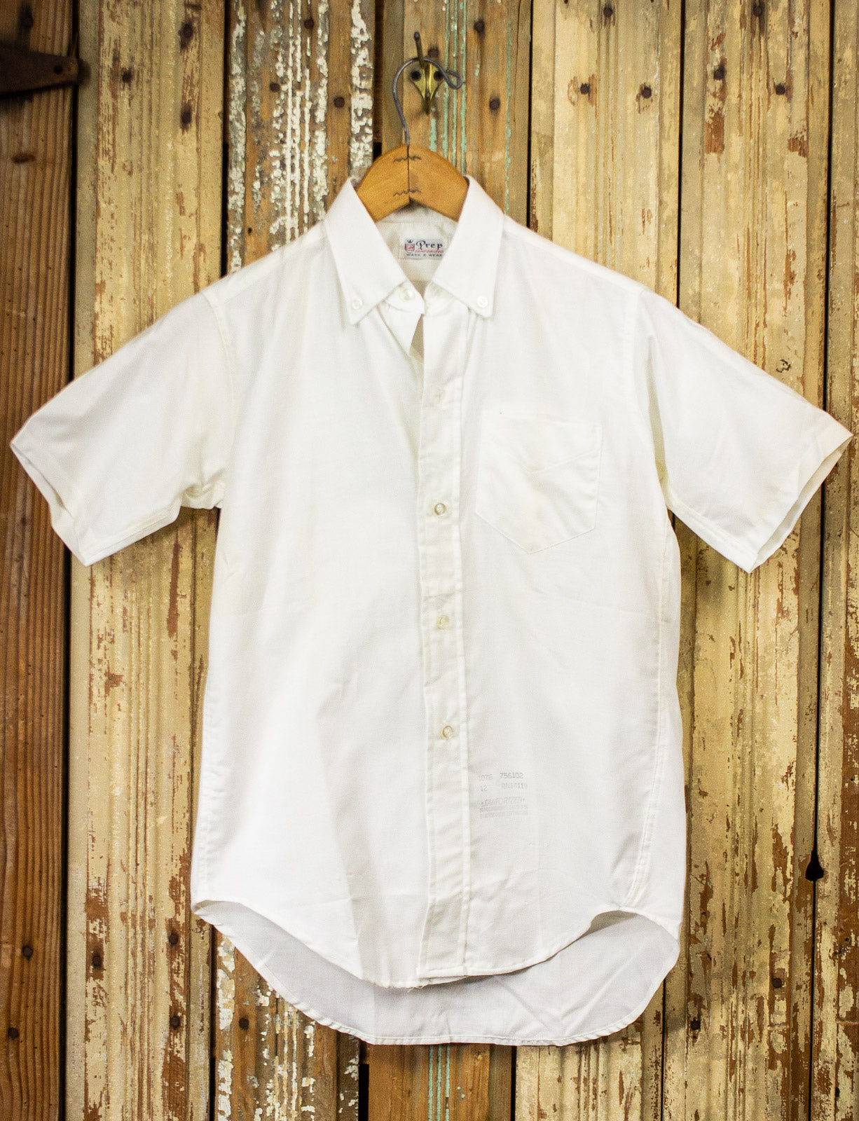 Vintage Prep Button Up Shirt 60s White XS