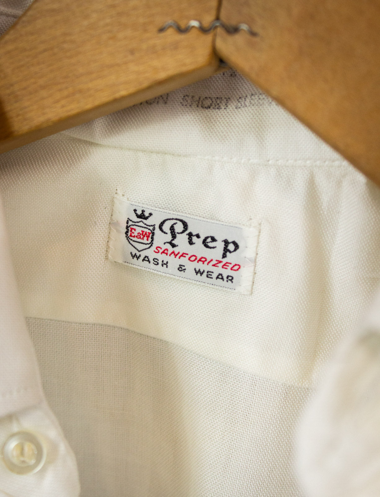 Vintage Prep Button Up Shirt 60s White XS