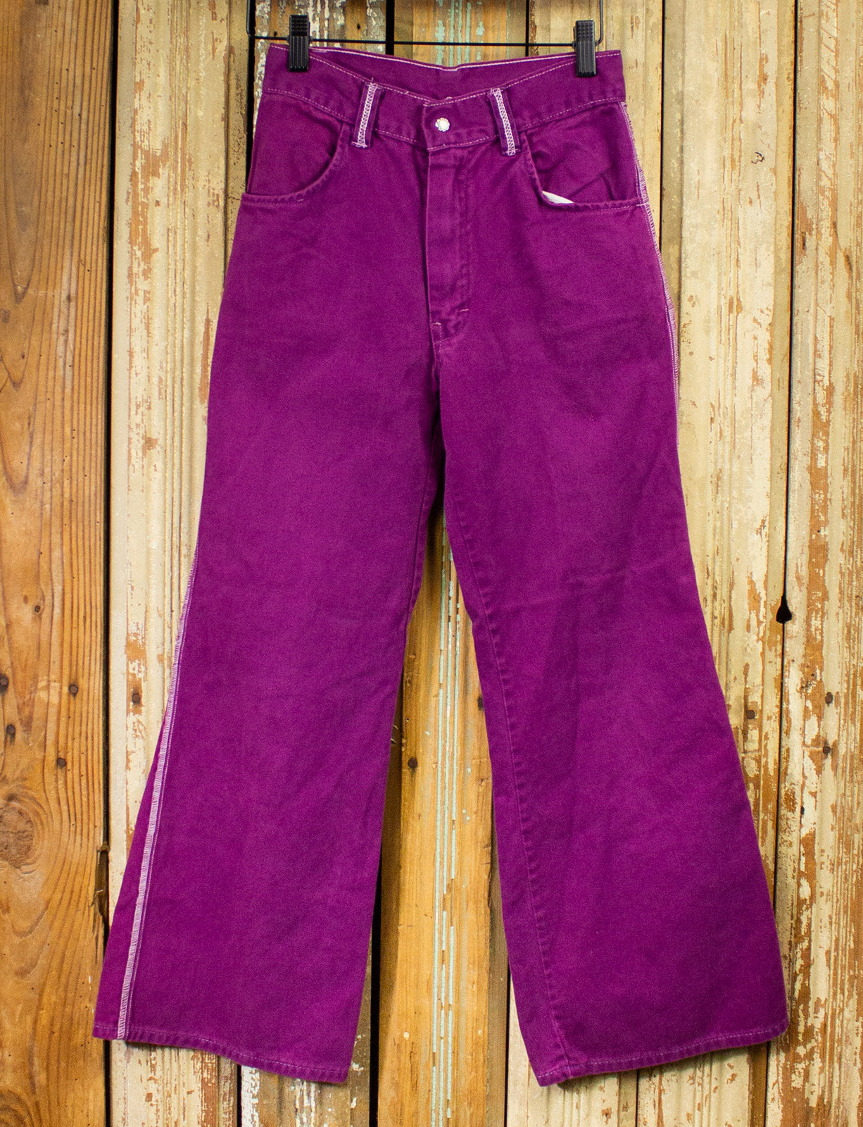 Vintage Purple Denim Suit 70s XS