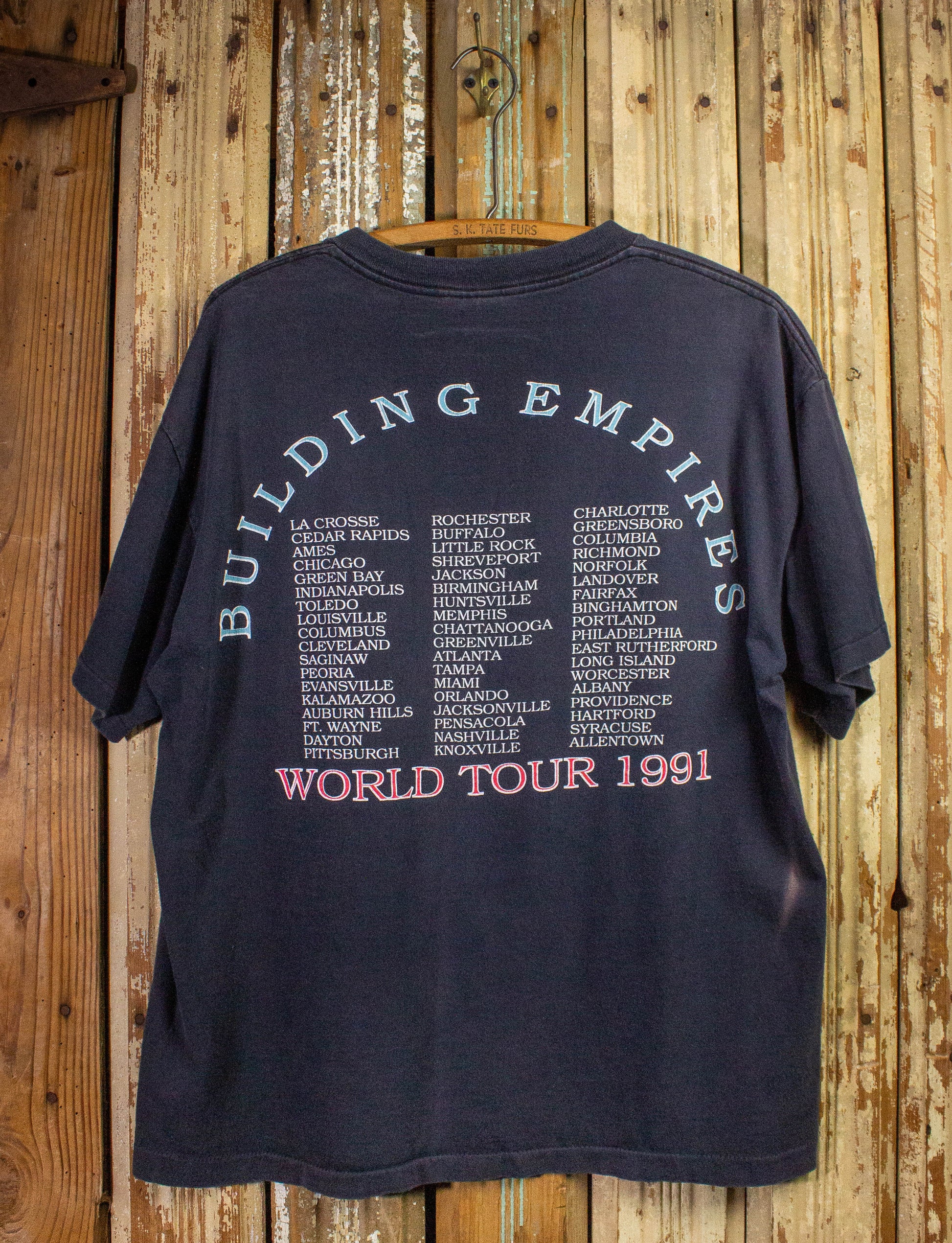 Vintage Queensryche Building Empires Pushead Concert T Shirt 1991 Black XL