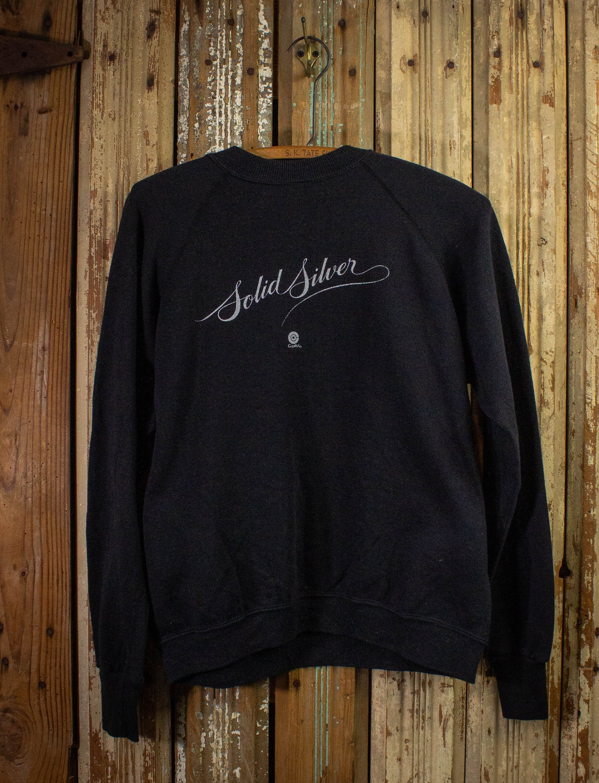 Vintage Quicksilver Messenger Service Solid Silver Concert Sweatshirt 70s Black Medium