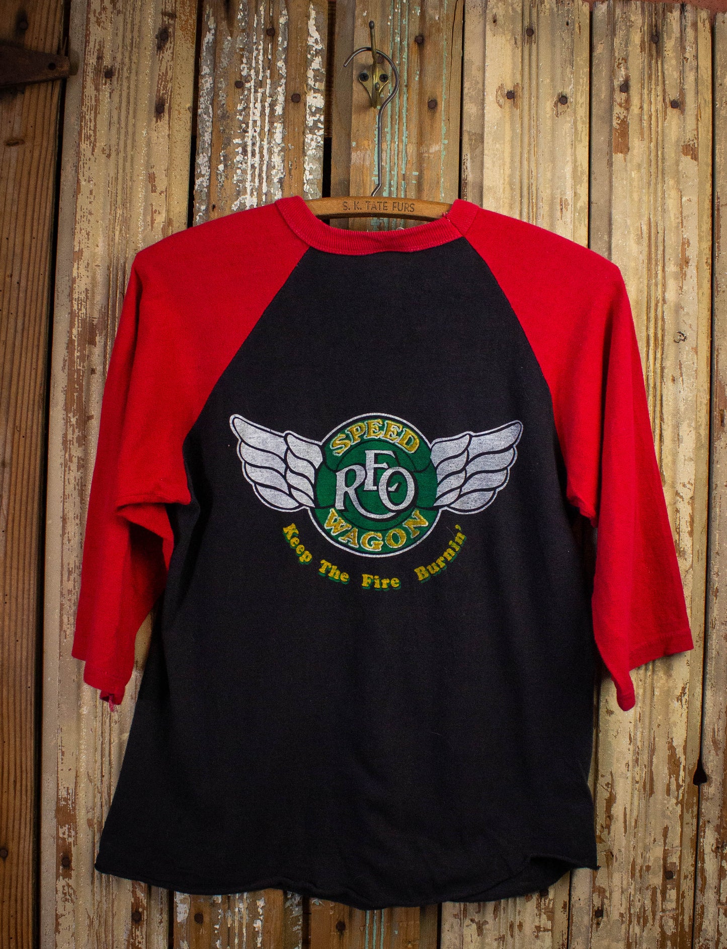 Vintage REO Speedwagon Good Trouble Tour Raglan Concert T Shirt 1982 Red/Black