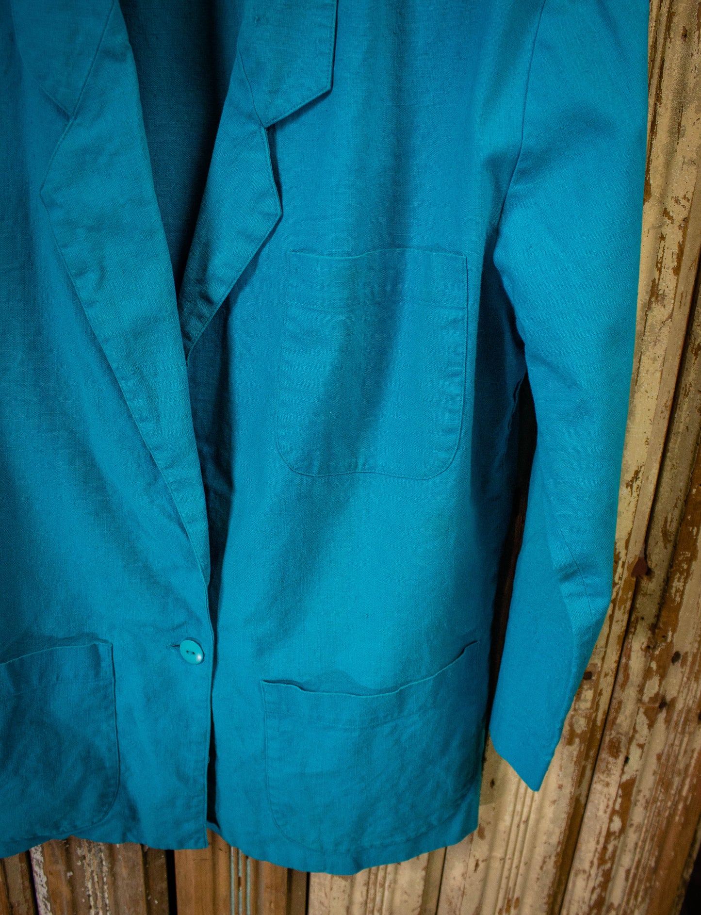 Vintage Rafaella Aqua Blue Blazer 1980s L