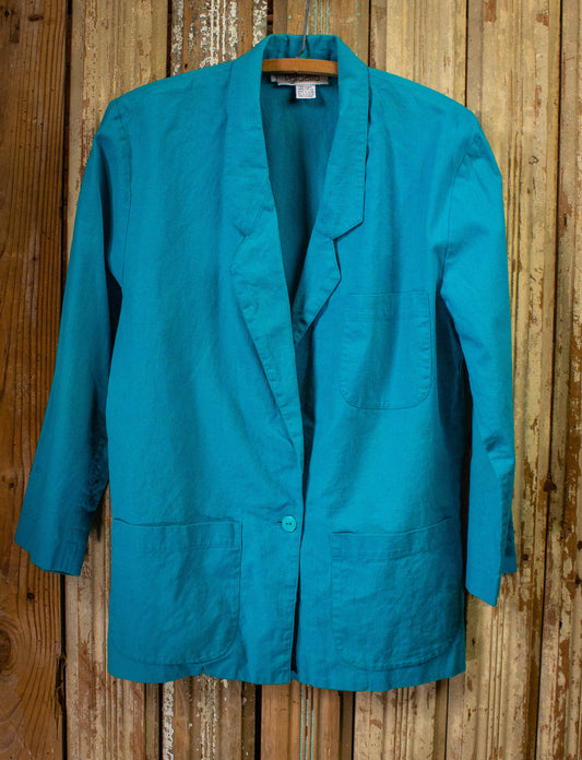 Vintage Rafaella Aqua Blue Blazer 1980s L