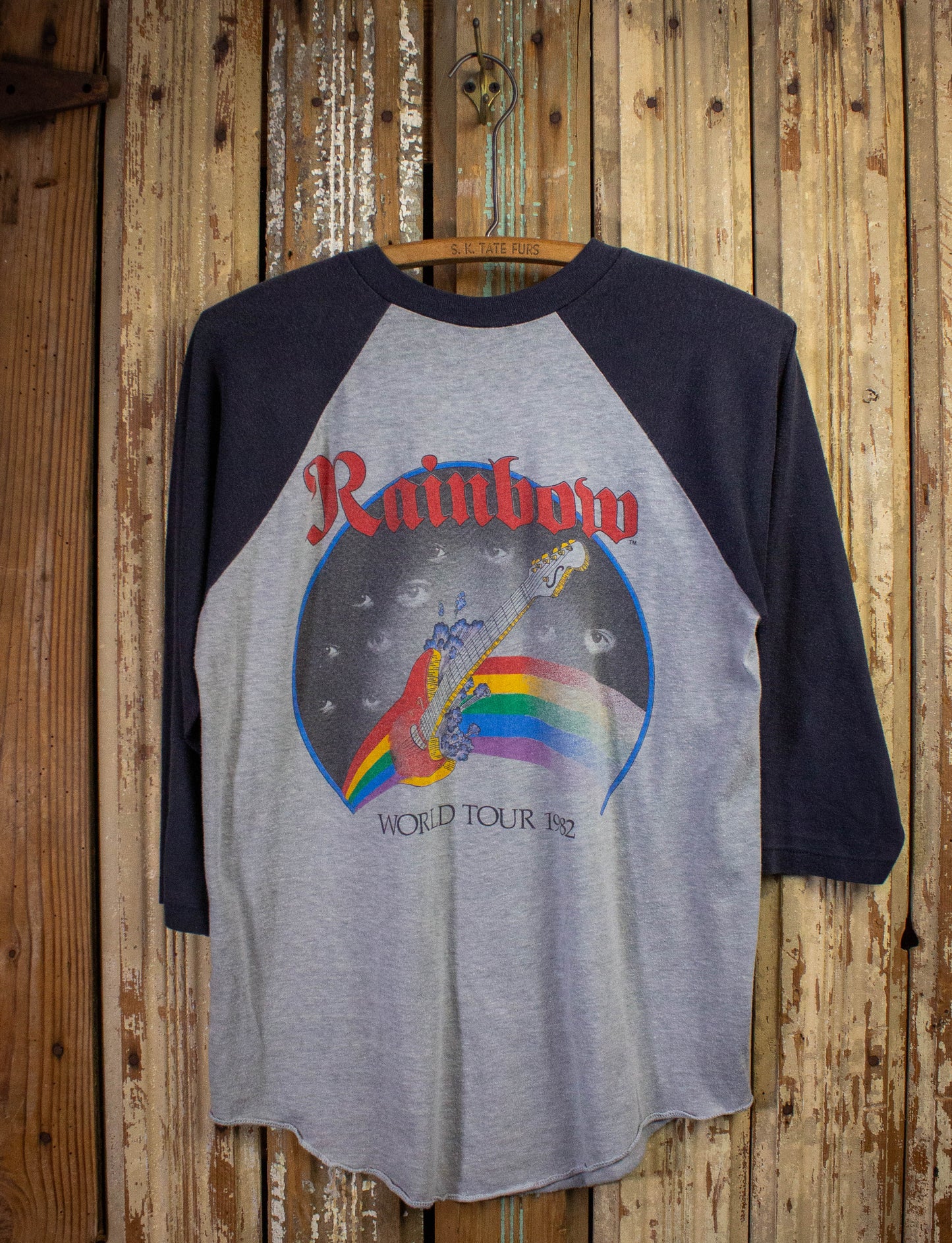 Vintage Rainbow Straight Between The Eyes Concert T Shirt 1982 Gray/Black Medium