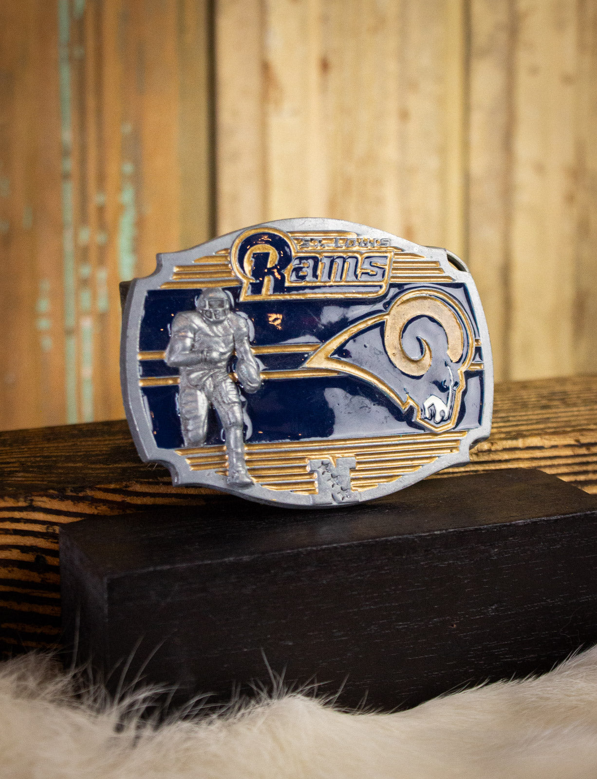 Vintage St Louis Rams Belt Buckle