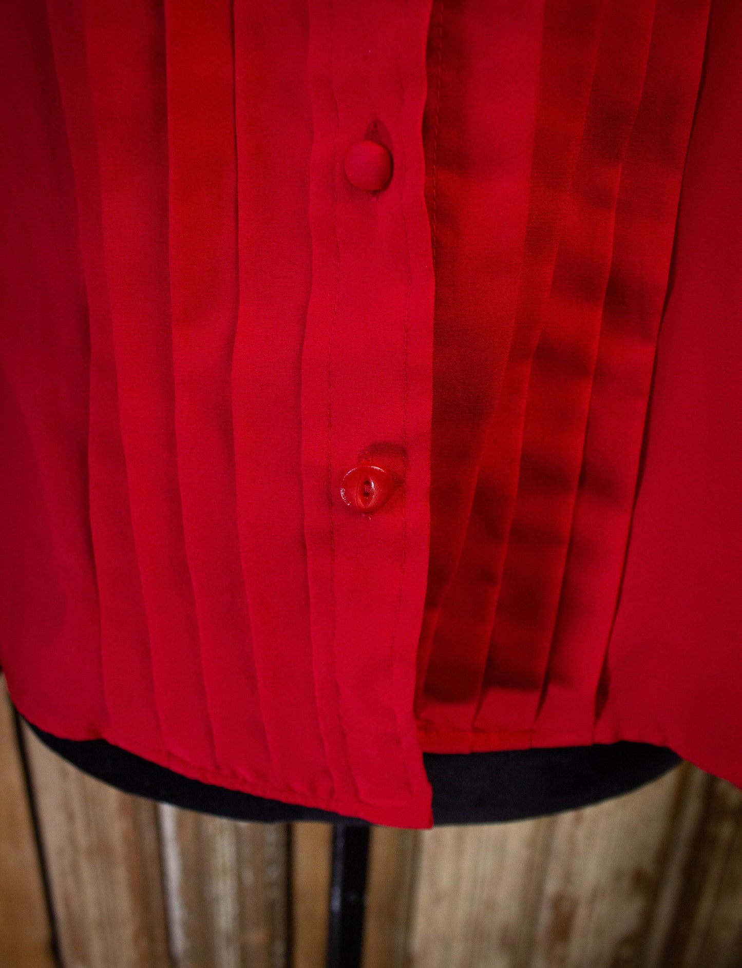 Vintage Josephine Red Button Down Deadstock Blouse 1990s M