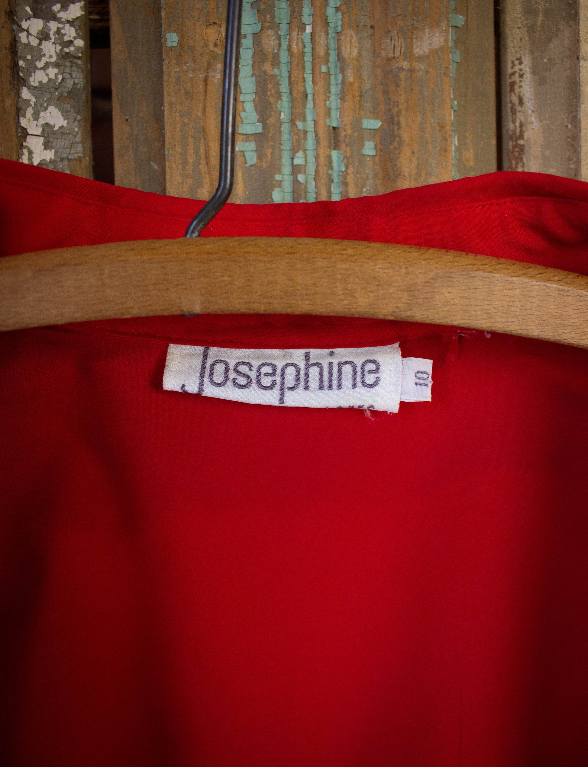 Vintage Josephine Red Button Down Deadstock Blouse 1990s M