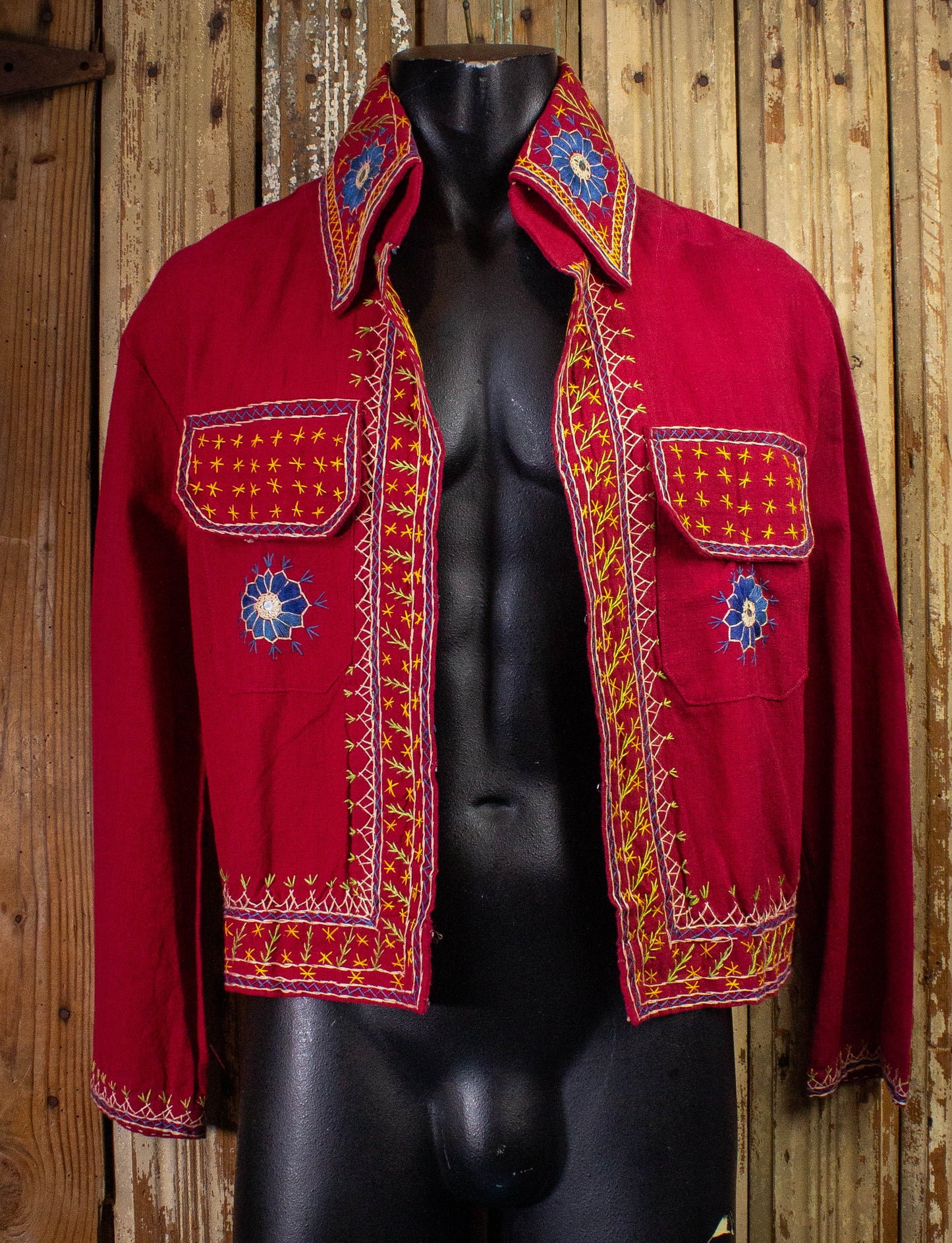 Vintage Overseas Trading Co. Red Embroidered Jacket Large