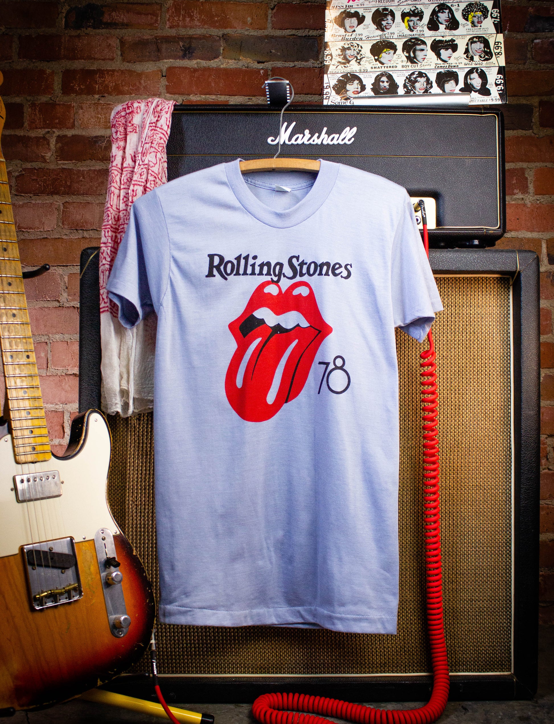 Vintage Rolling Stones Concert T Shirt 1978 Blue Small