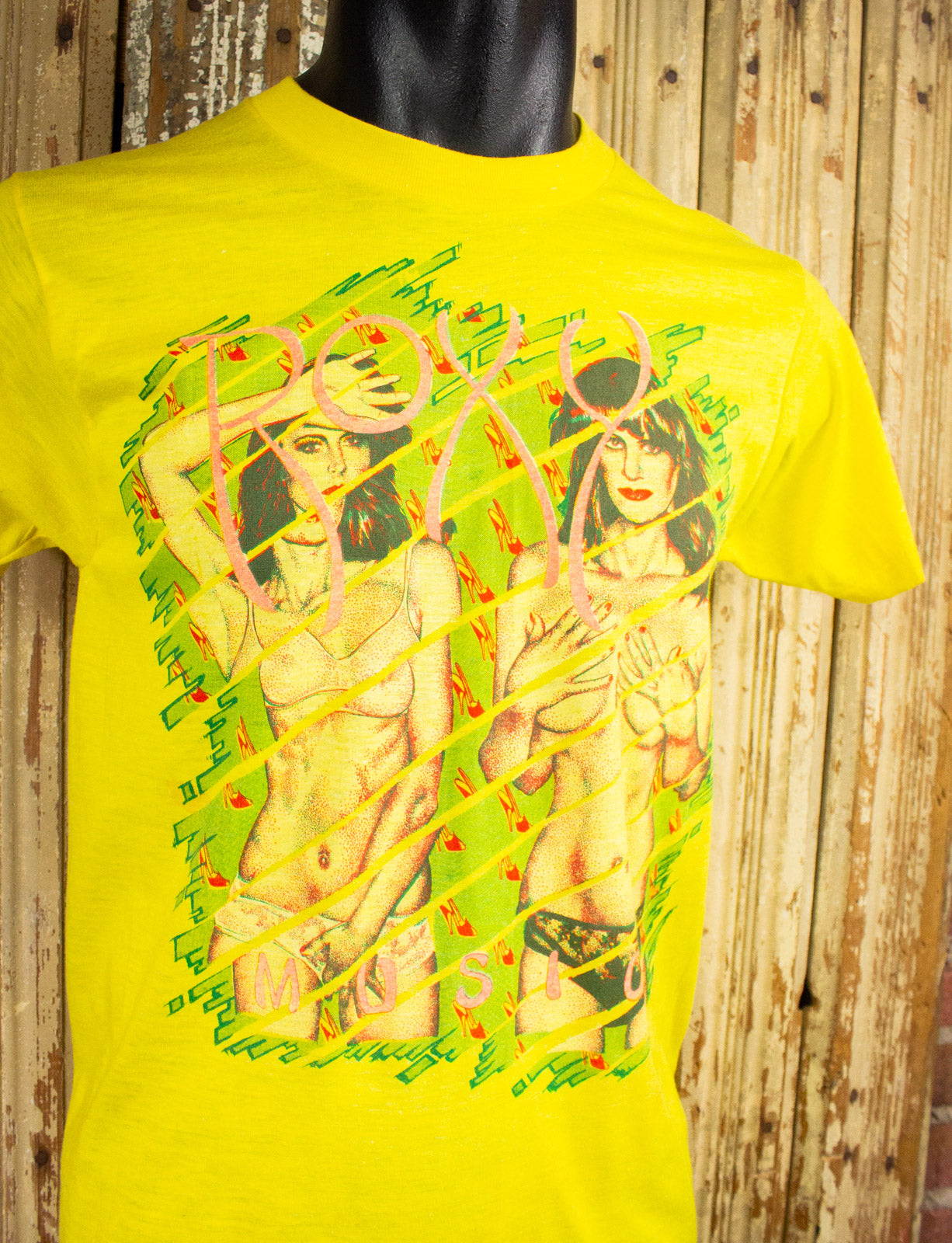 Vintage Roxy Music Country Life Concert T Shirt Yellow 80s Yellow Small