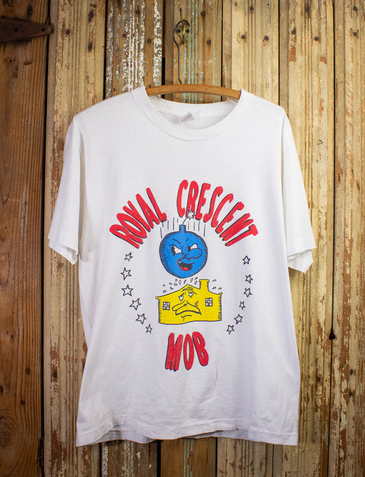 Vintage Royal Crescent Mob Bomb The House Concert T Shirt 1990 White