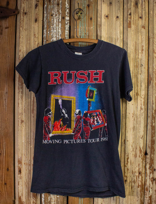 Vintage Rush Moving Pictures Tour Concert T Shirt 1981 Black XS