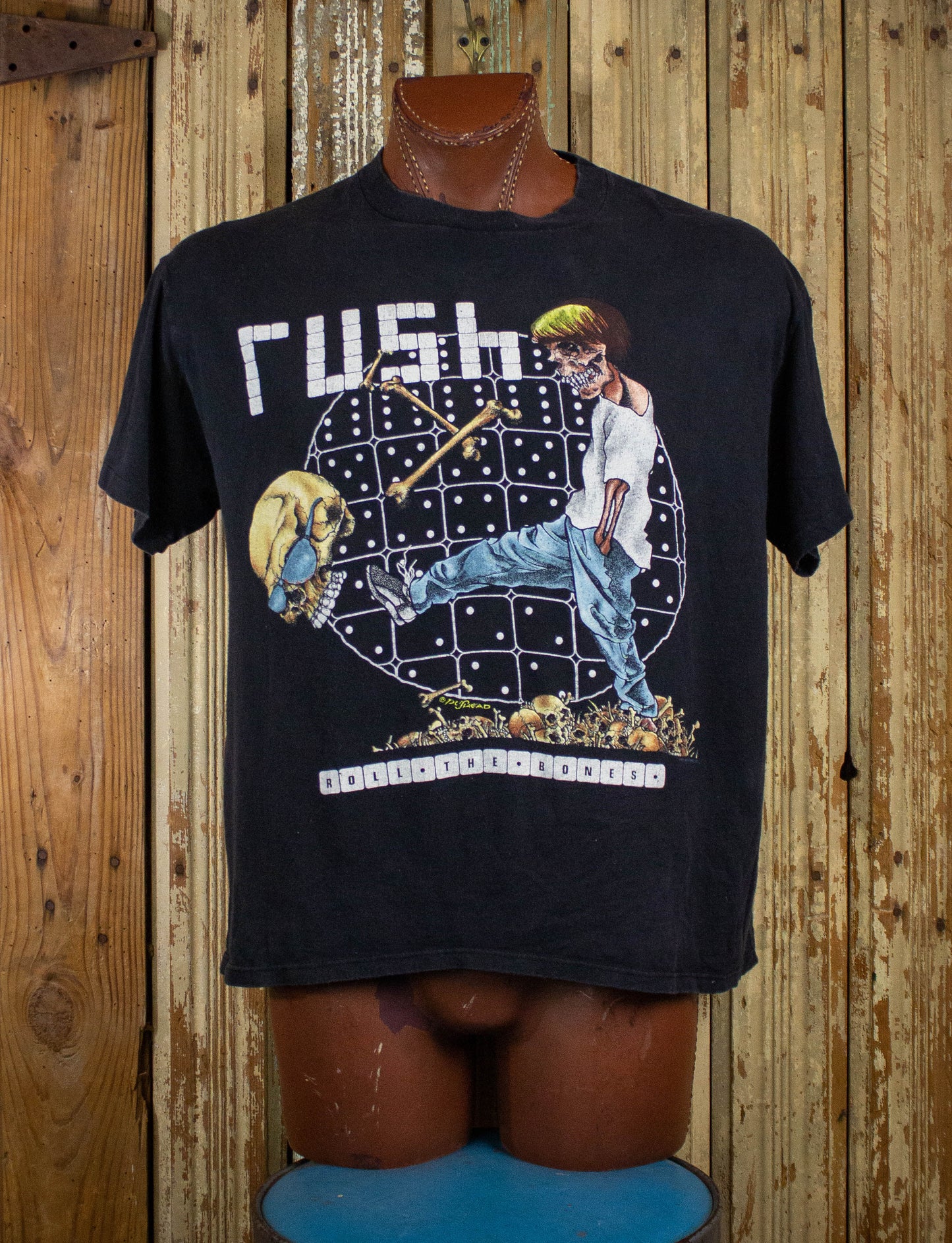 Vintage Rush Roll The Bones Pushead Concert T Shirt 1991 Black XL