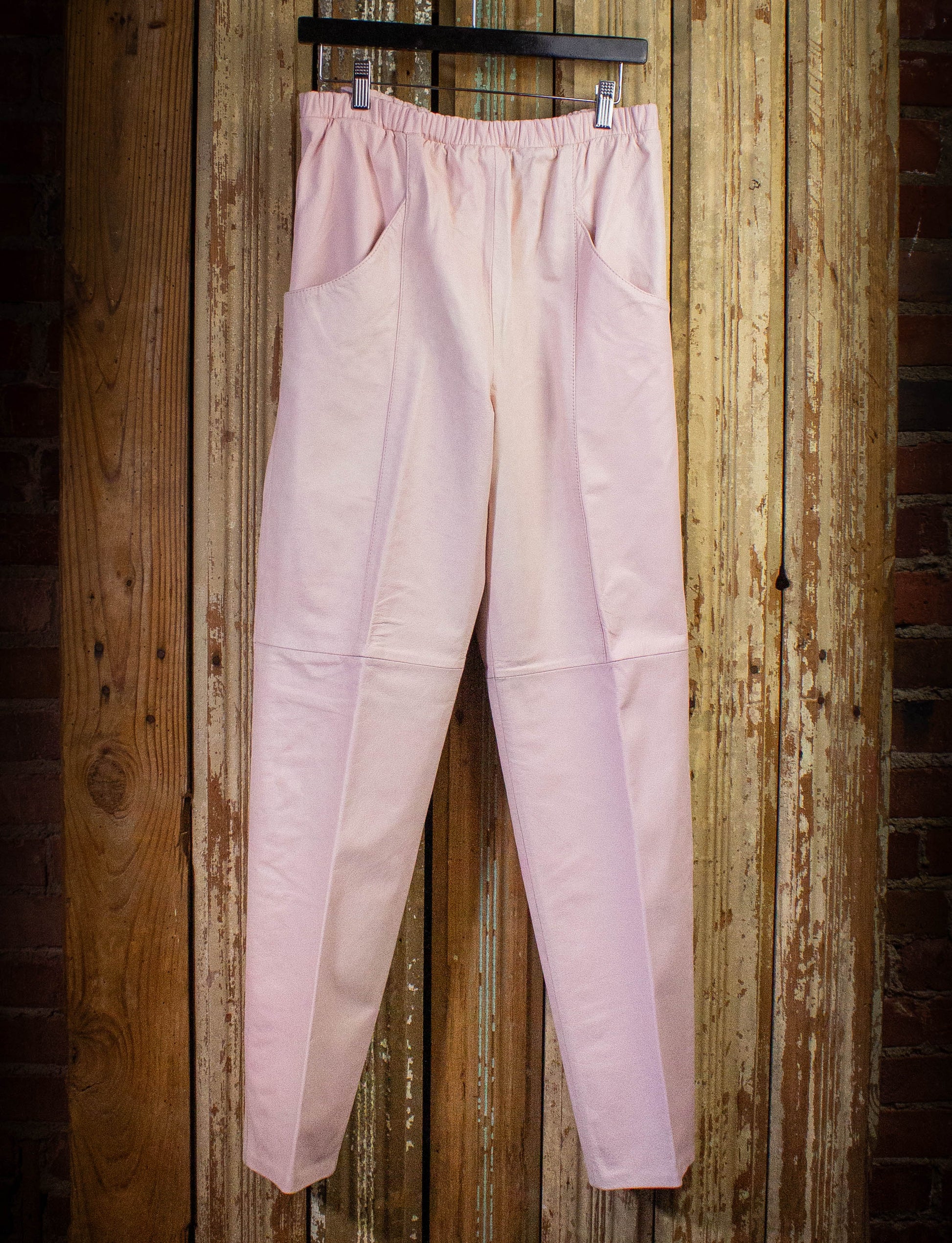 Vintage Sally B Deadstock Leather Pants 80s Pink Medium