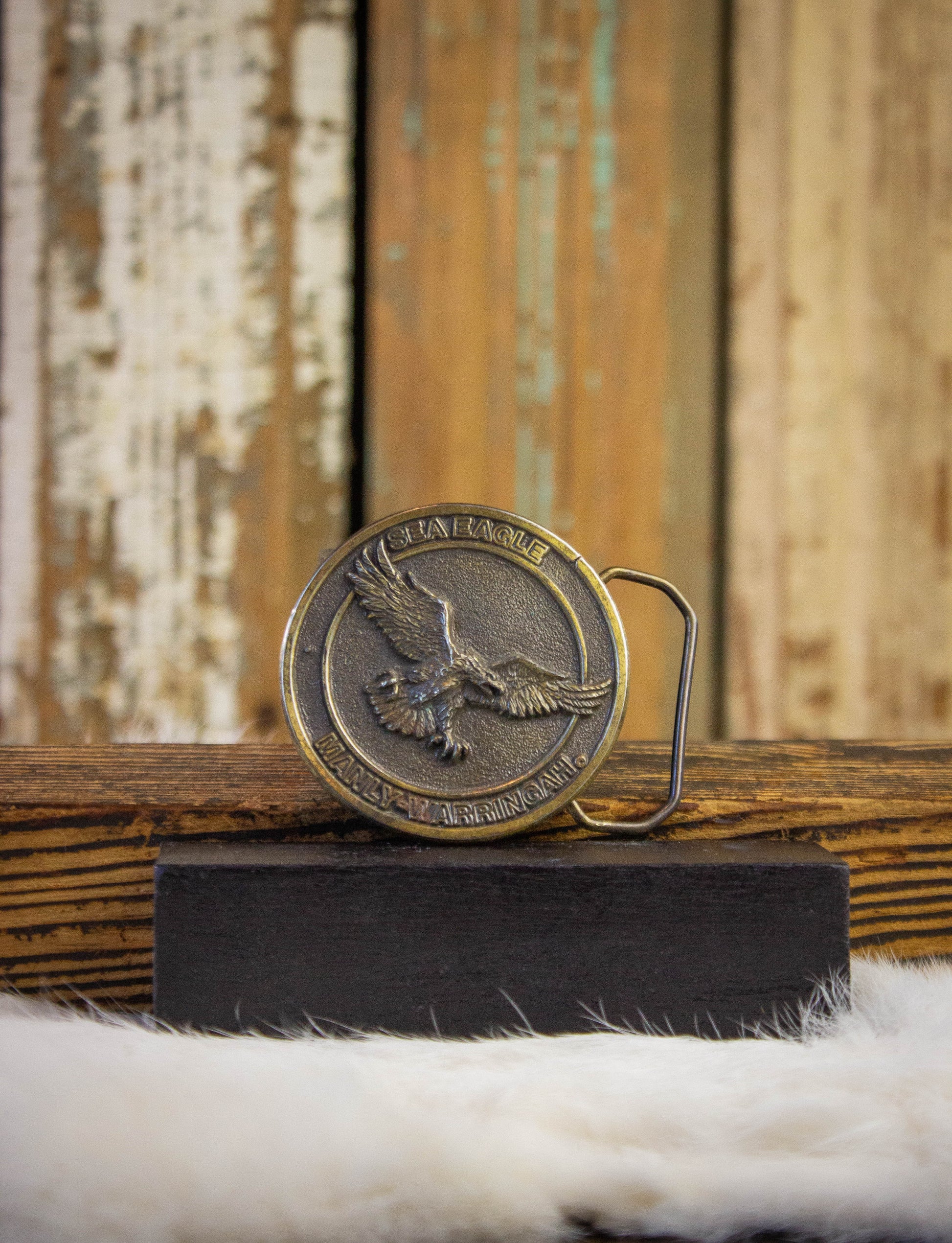 Vintage Sea Eagle Brass Belt Buckle