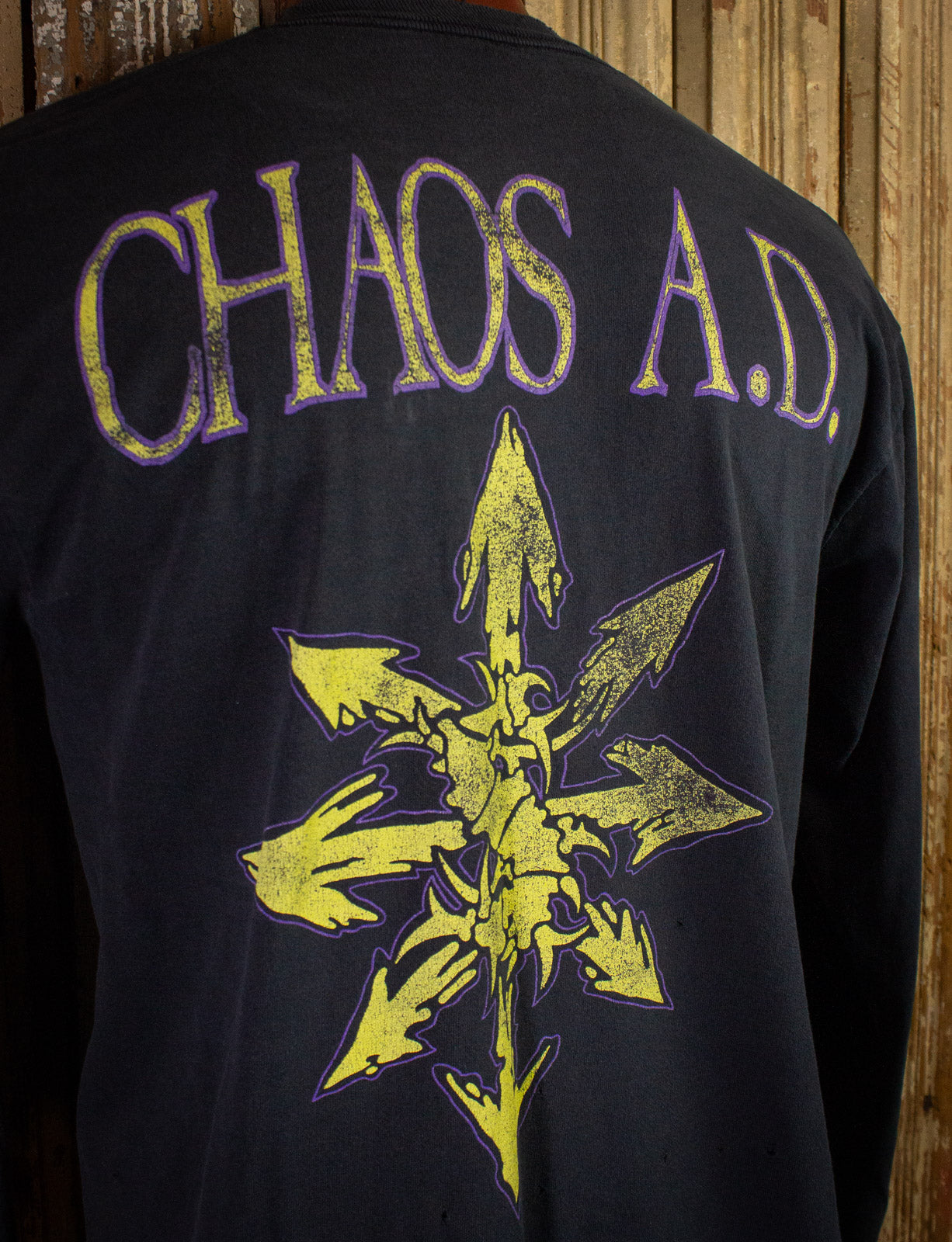 Vintage Sepultura Chaos A.D. Concert T Shirt Long Sleeve 1994 Black Large