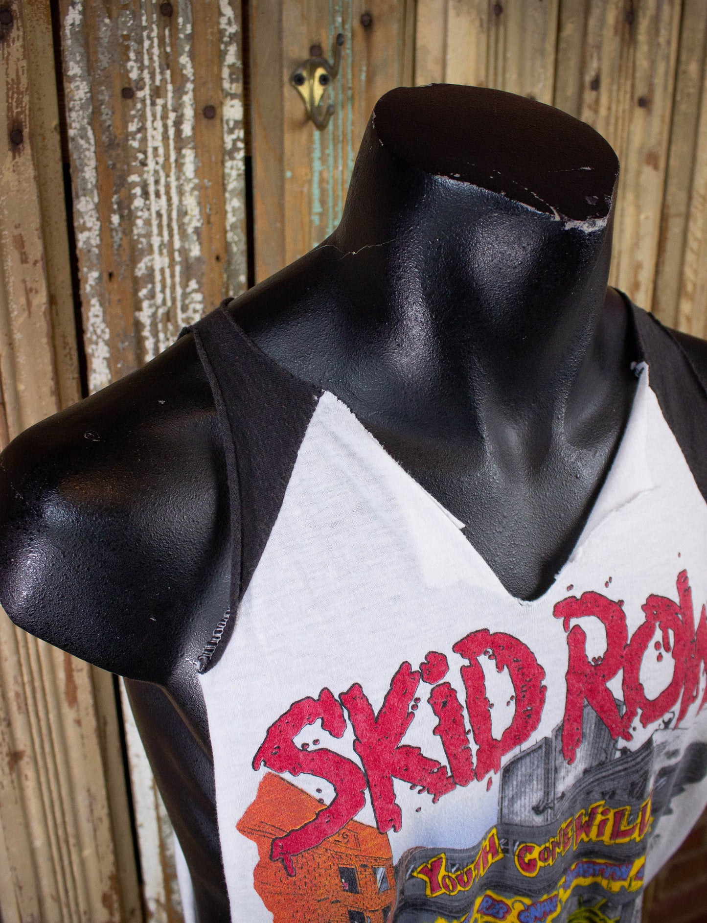 Vintage Skid Row Youth Gone Wild Cutoff Concert T Shirt 1989 White Medium