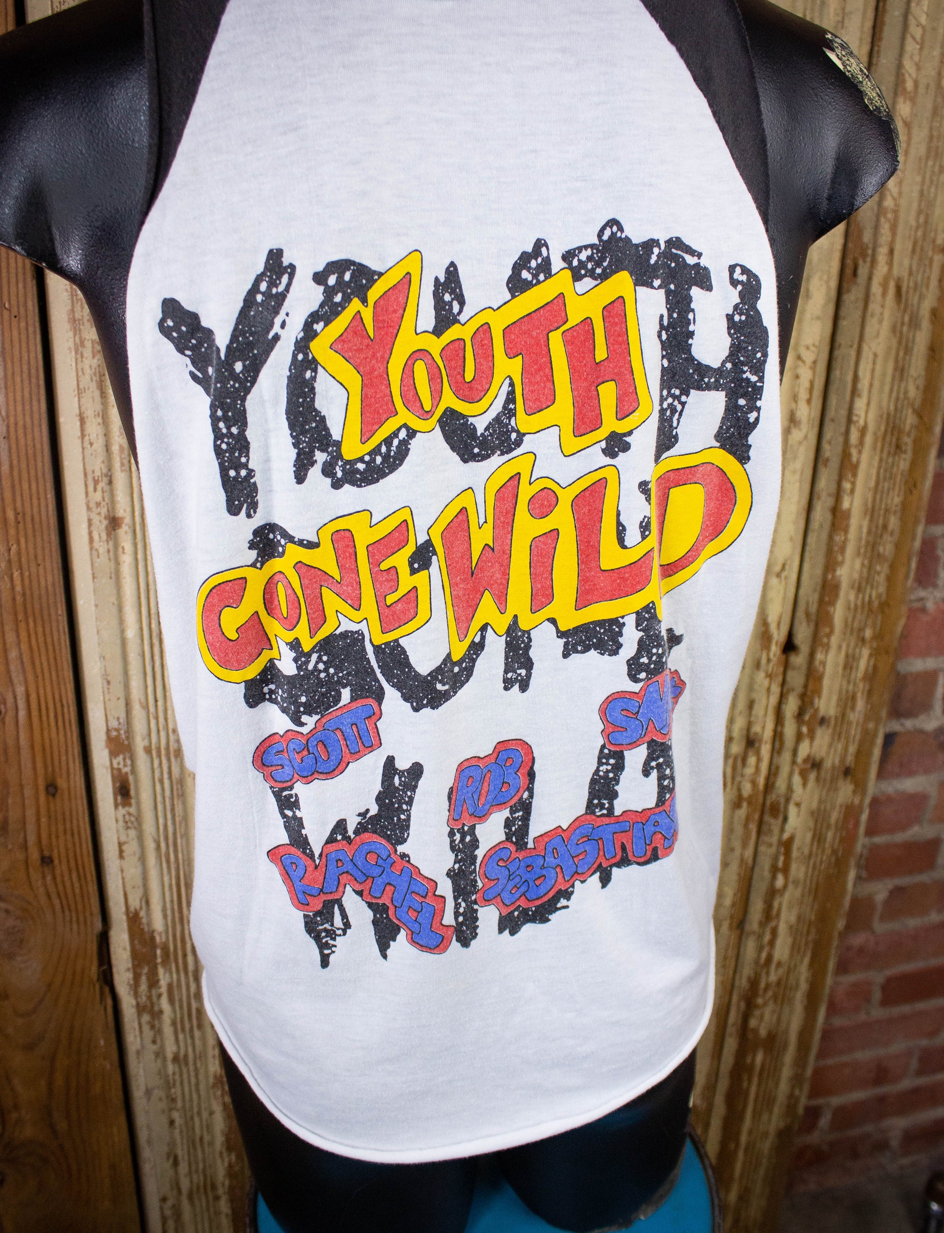 Vintage Skid Row Youth Gone Wild Cutoff Concert T Shirt 1989 White Medium