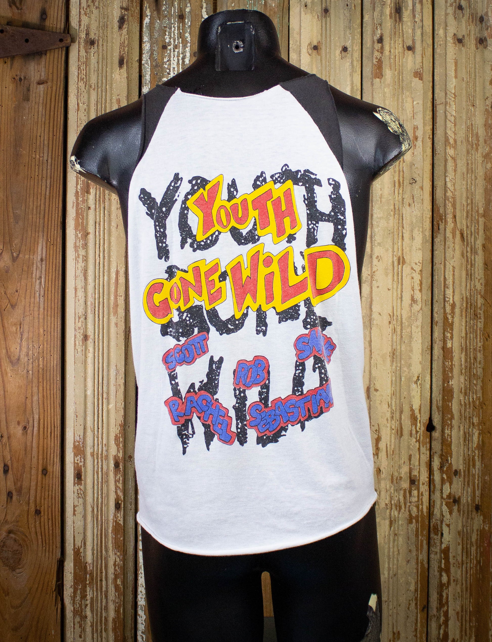 Vintage Skid Row Youth Gone Wild Cutoff Concert T Shirt 1989 White Medium