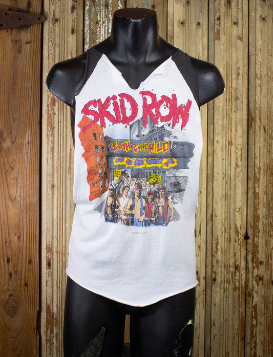 Vintage Skid Row Youth Gone Wild Cutoff Concert T Shirt 1989 White Medium