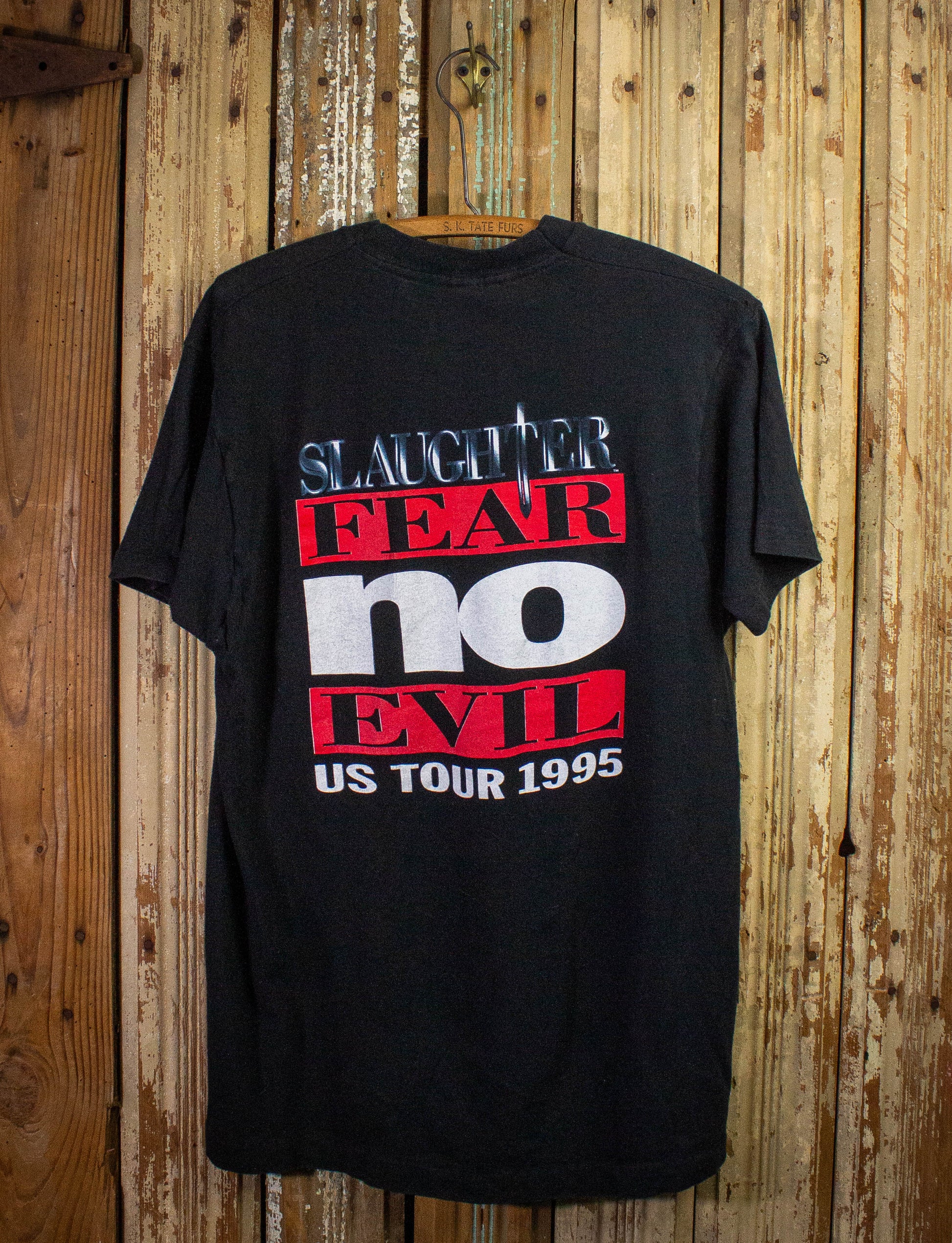 Vintage Slaughter Fear No Evil Concert T Shirt 1995 Black Large