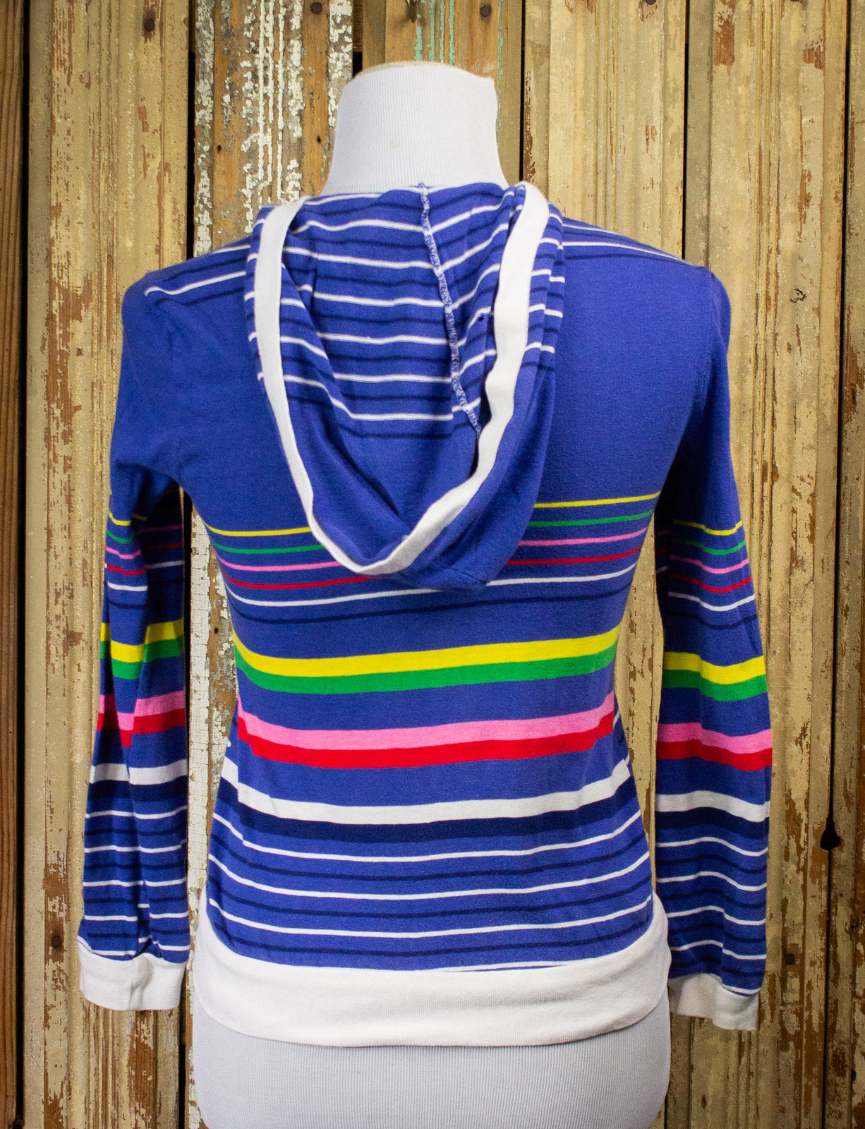 Vintage Spare Parts Striped Pullover Hoodie 60s XS