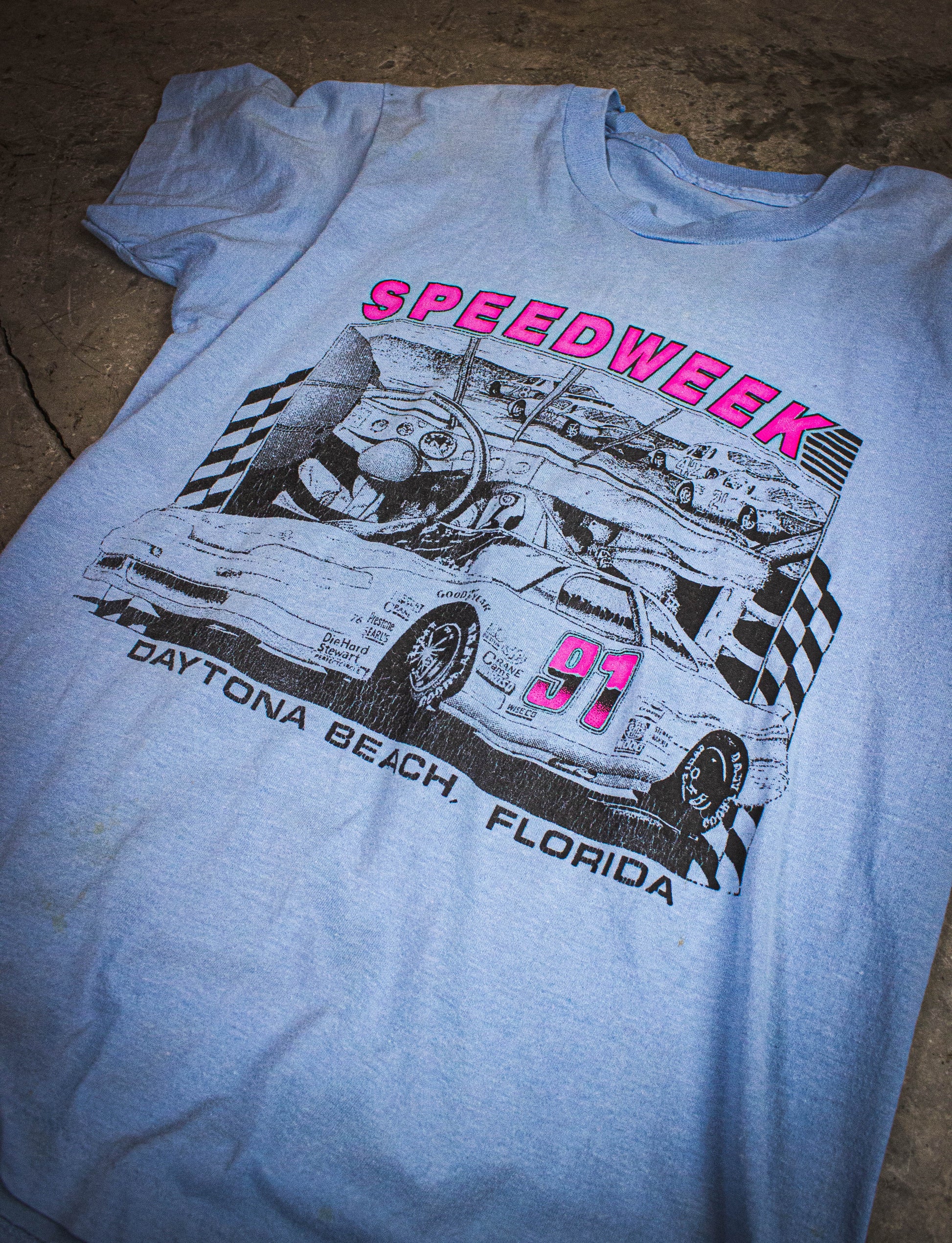 Vintage Speedweek Daytona Graphic T Shirt Blue XS