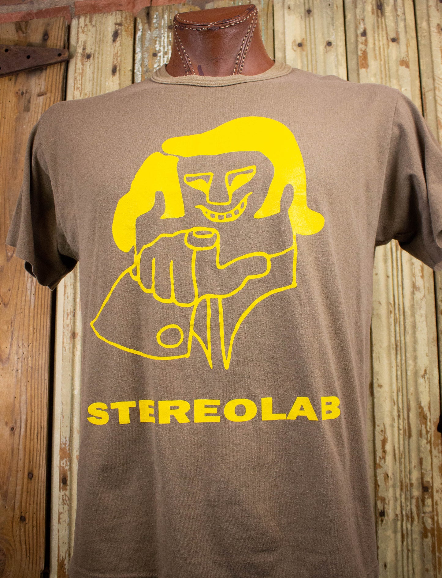 Vintage Stereolab Cliff Concert T Shirt 90s Brown Large