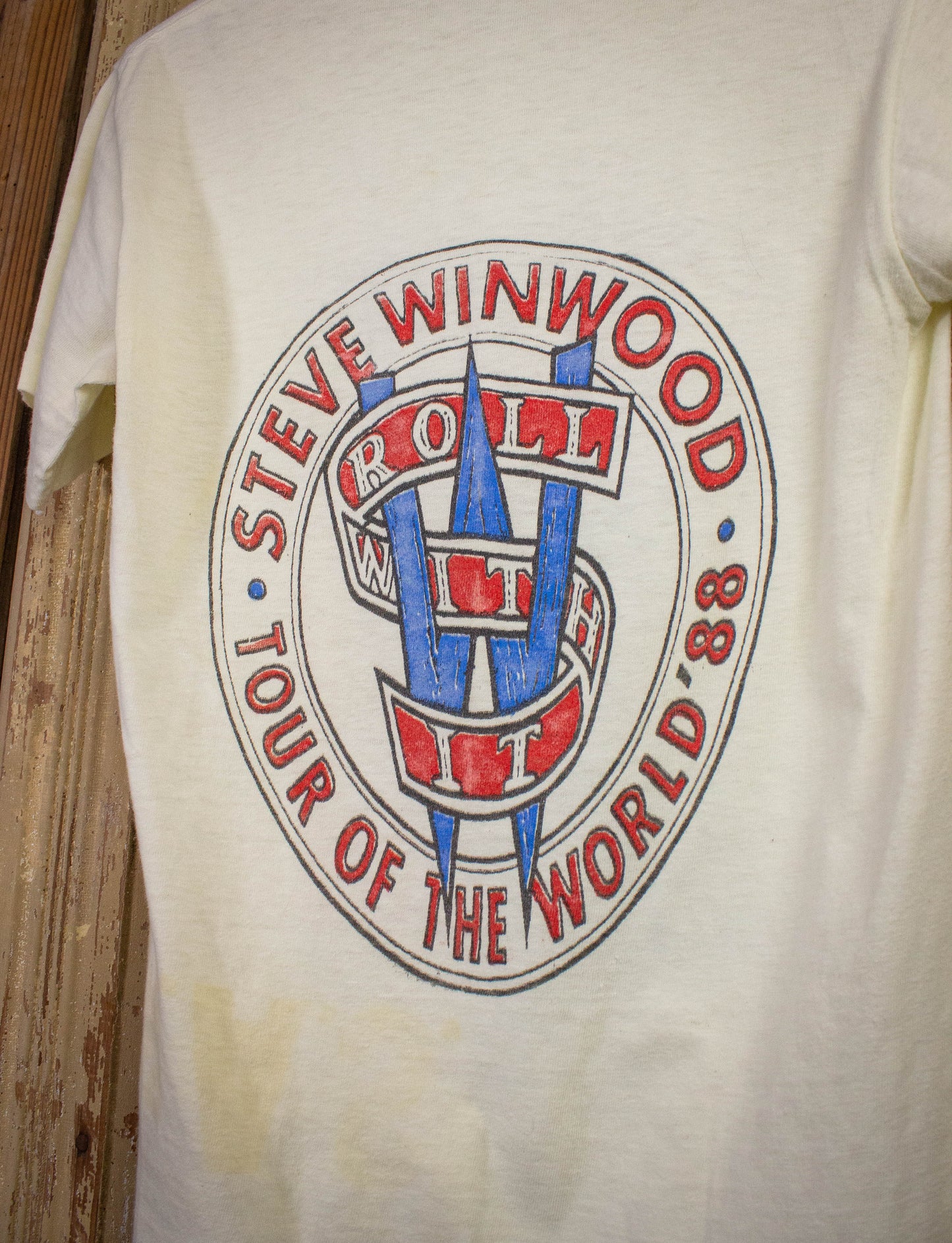 Vintage Steve Winwood Roll With It Concert T Shirt 1988 White XS