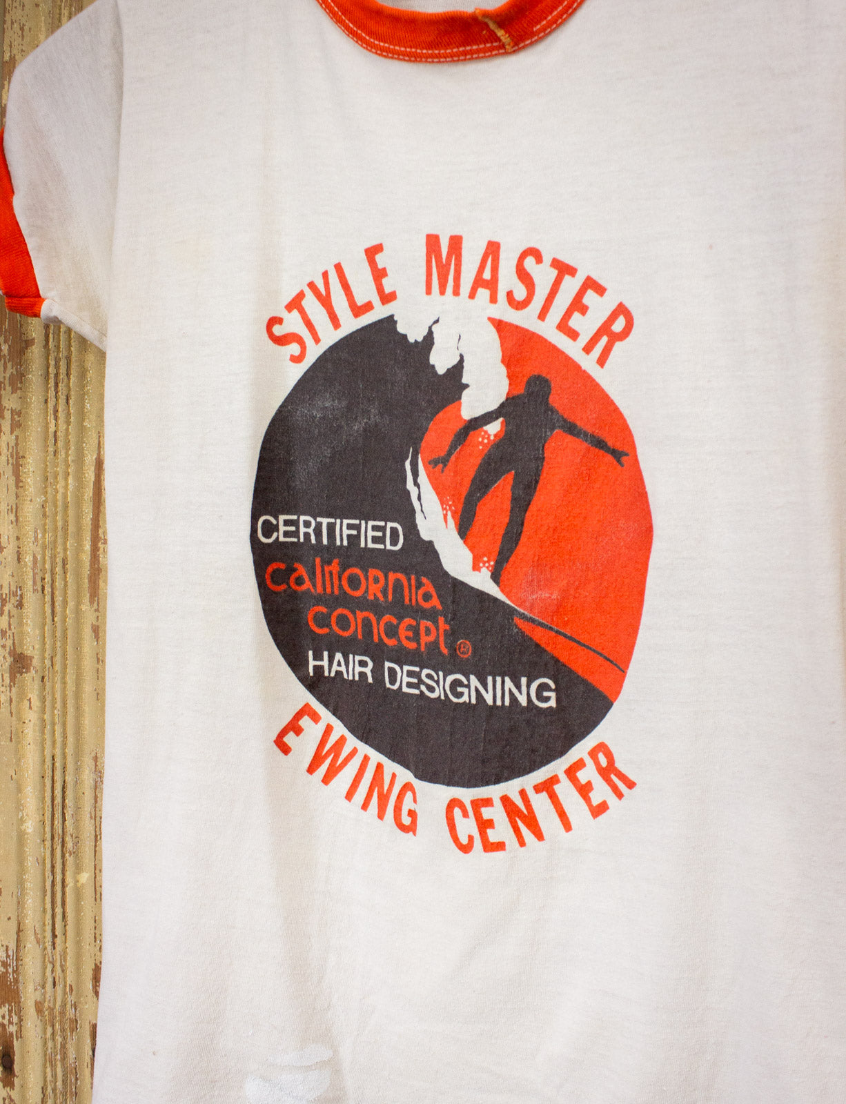 Vintage Style Master Ewing Center Graphic Ringer T Shirt XS