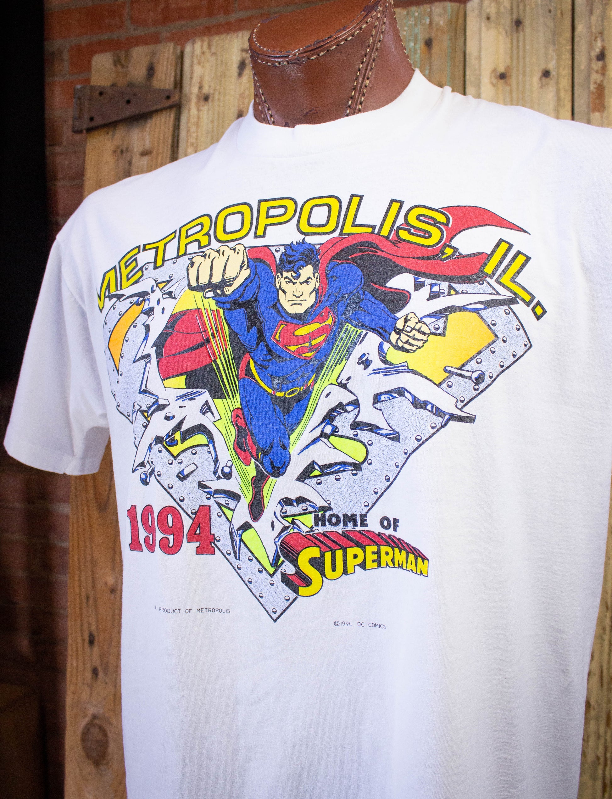 Vintage Superman Metropolis Illinois Graphic T-Shirt 1994 XL