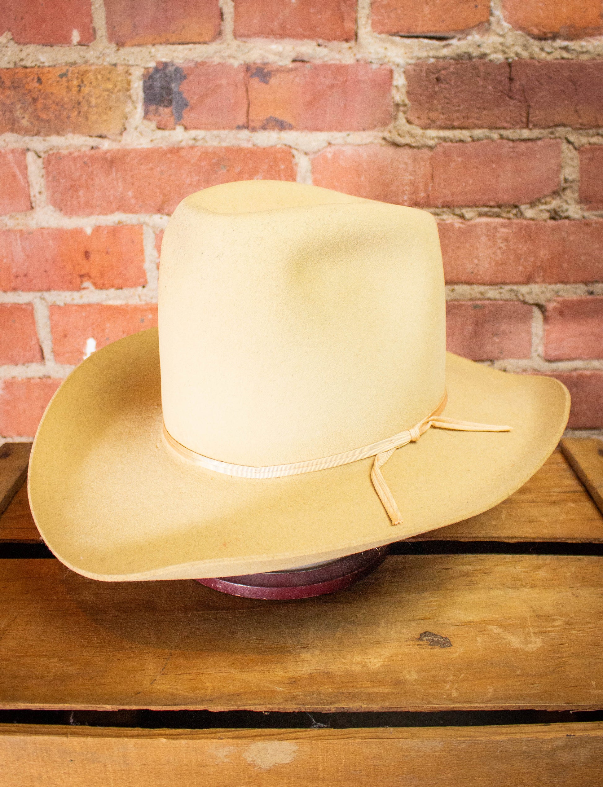 Vintage Tan Wool American Hat 6 and 5/8