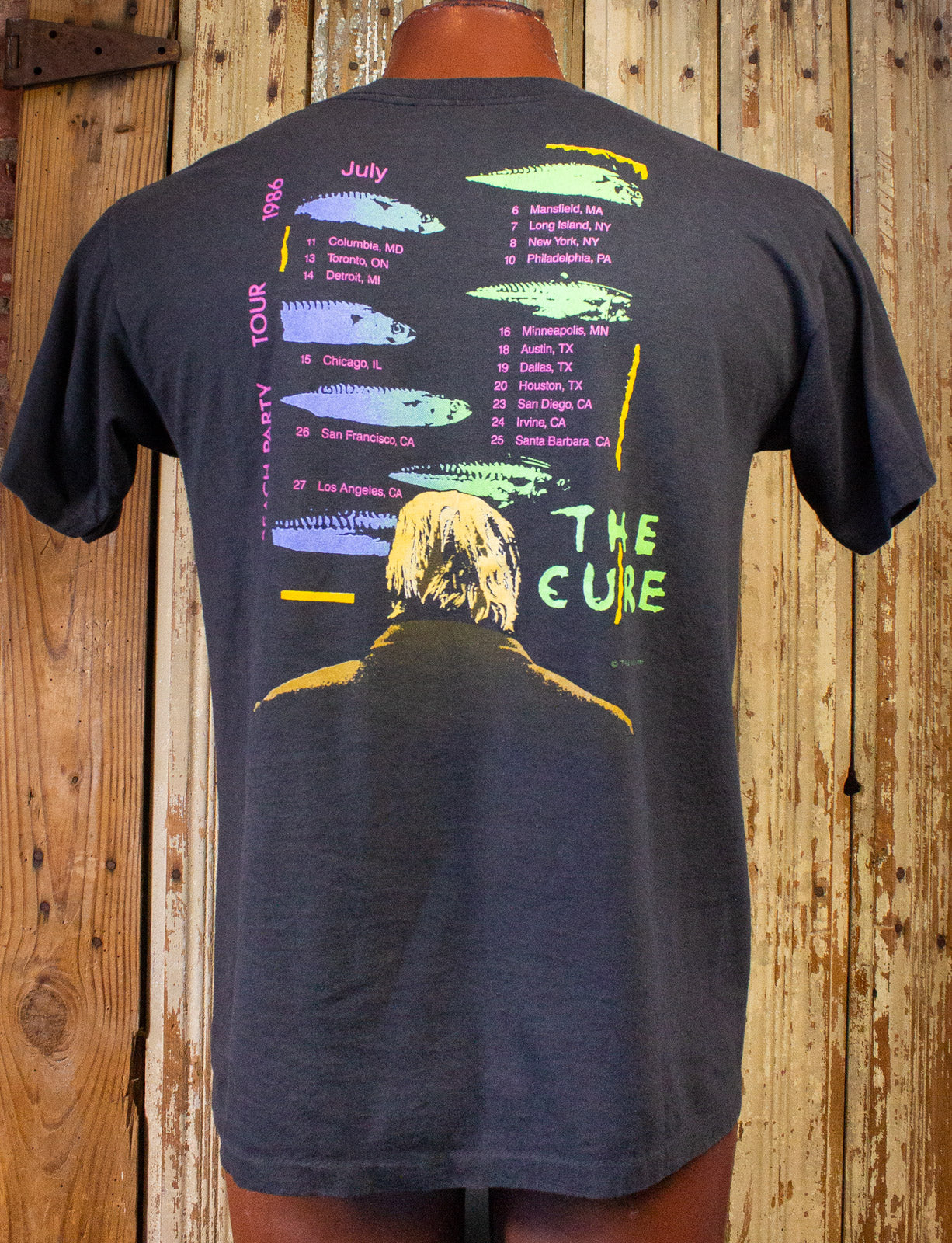 Vintage The Cure Beach Party Tour Concert T shirt 1986 Black Large