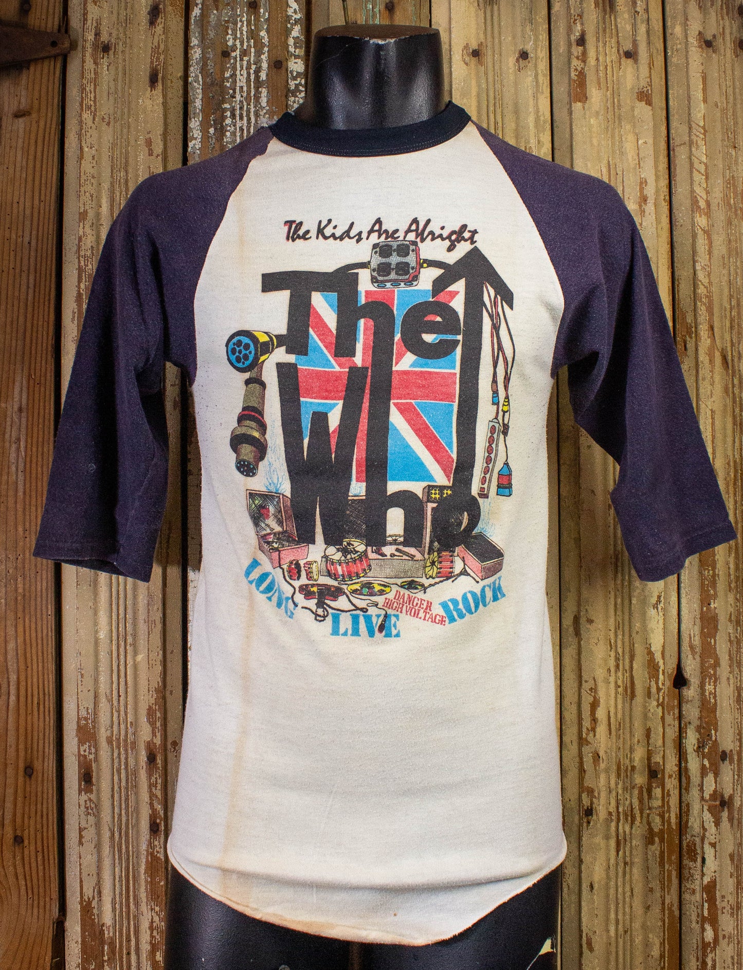 Vintage The Who Kids Are Alright Raglan Concert T Shirt 1979 White/Navy Blue Small