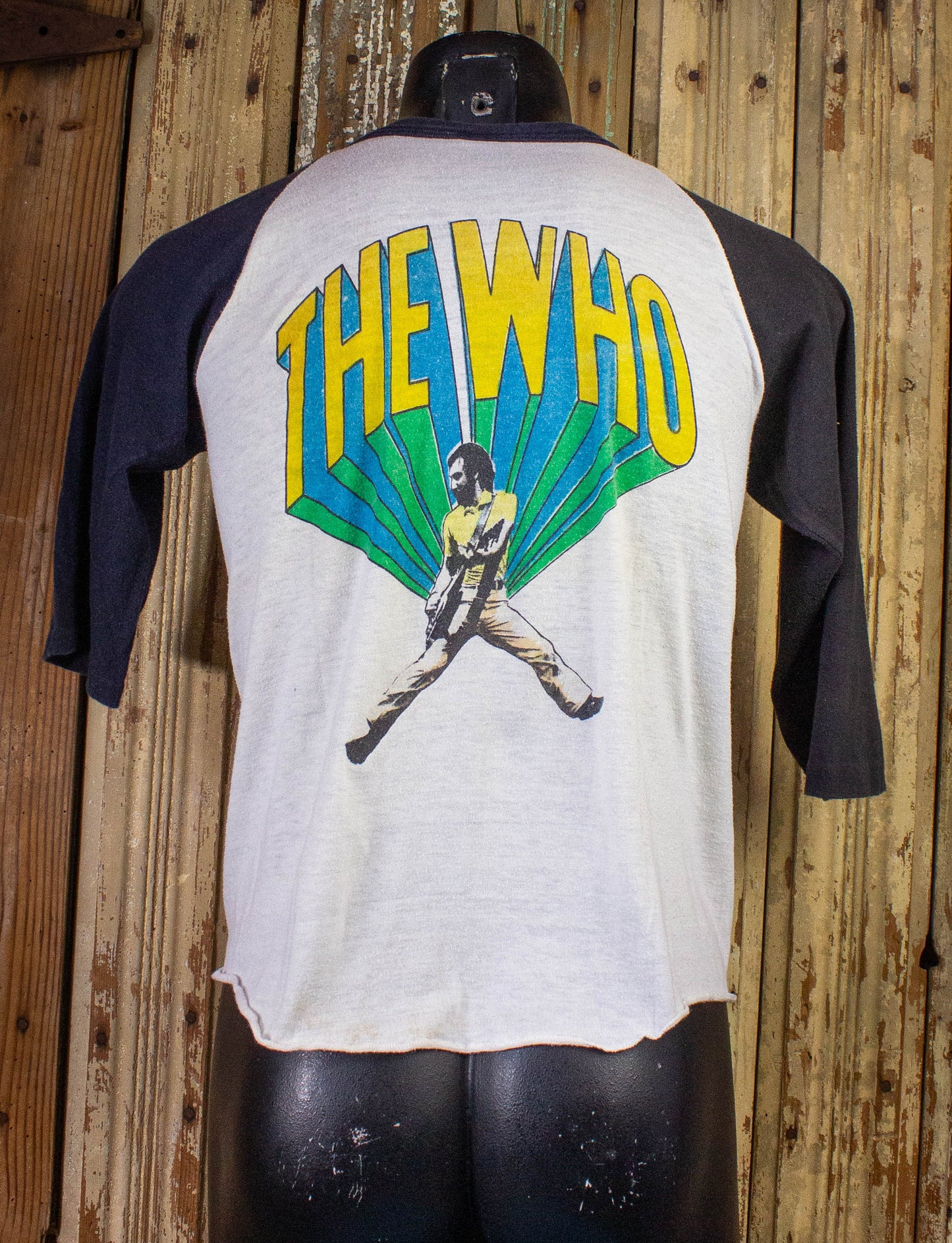 Vintage The Who Parking Lot Raglan Concert T Shirt 70s White/Black Small