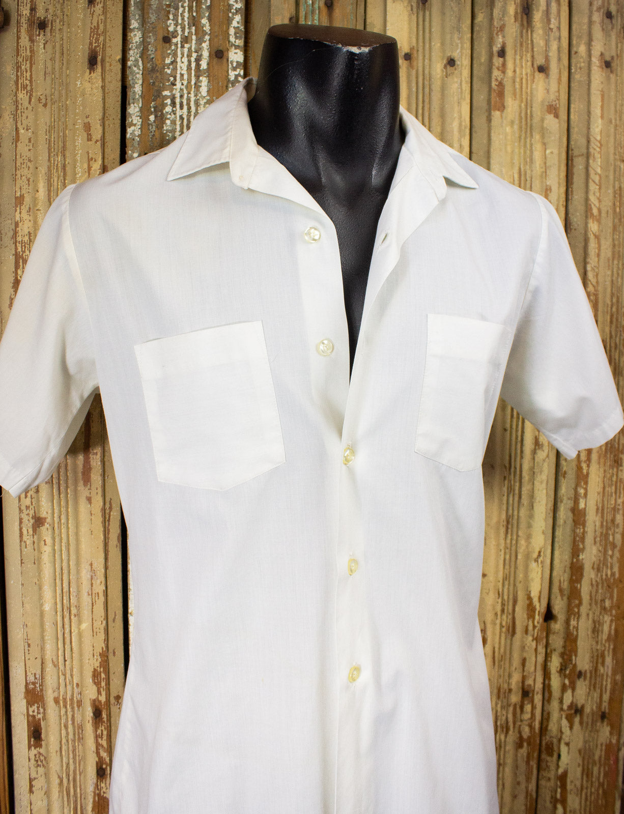 Vintage Towncraft White Button Up Shirt 60s Large