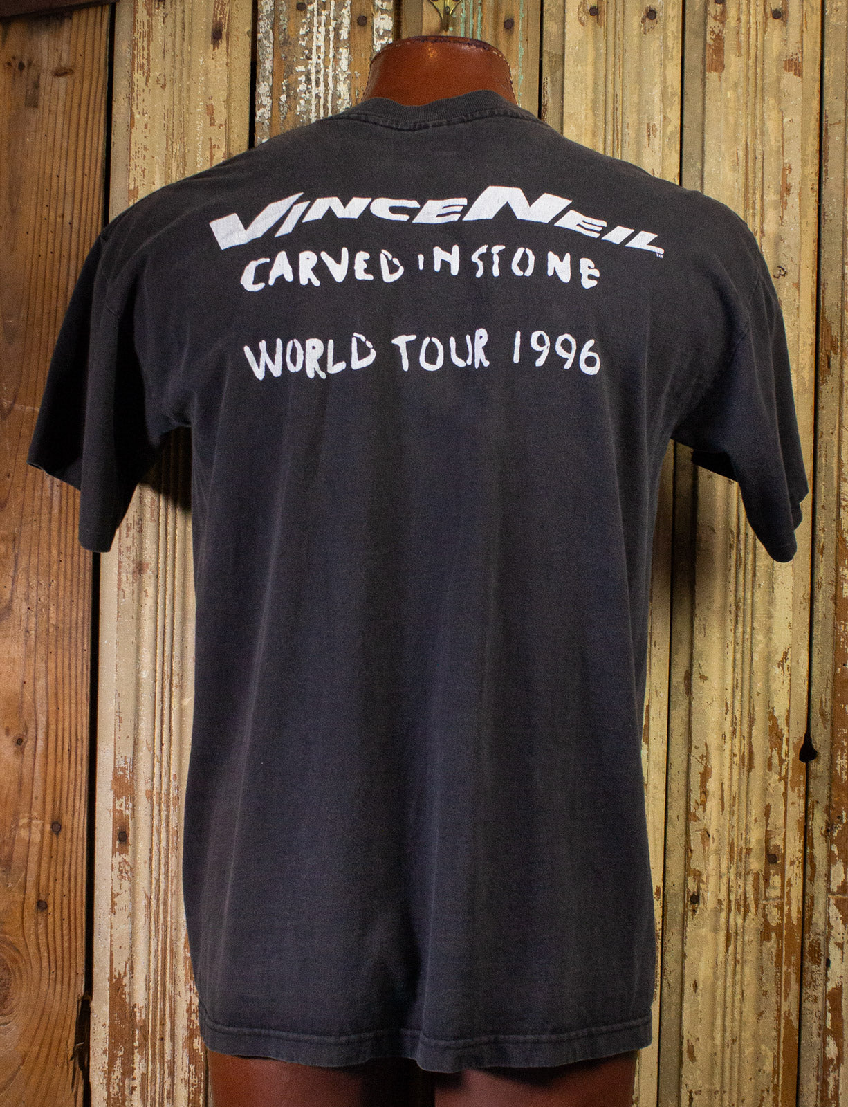 Vintage Vince Neil Carved In Stone Concert T Shirt 1996 Black XL