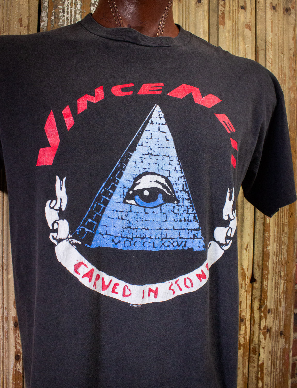 Vintage Vince Neil Carved In Stone Concert T Shirt 1996 Black XL