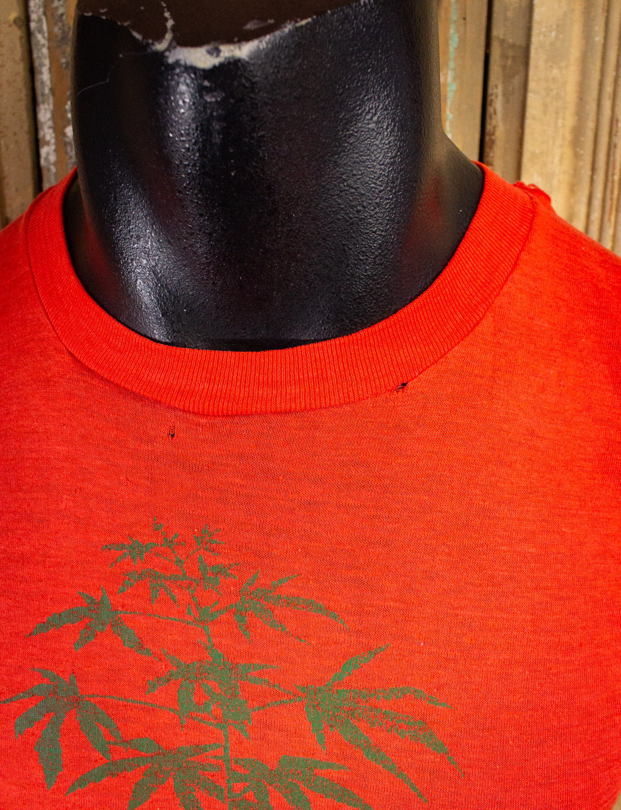 Vintage Weed of Wisdom Graphic T Shirt 70s Orange XS