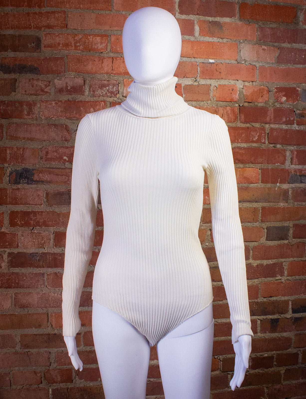 Vintage White Turtleneck Bodysuit XS