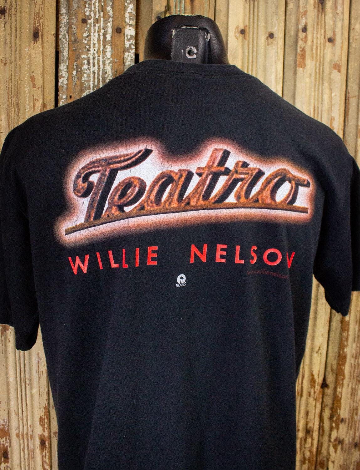 Vintage Willie Nelson Teatro Concert T Shirt 1998 Black Large