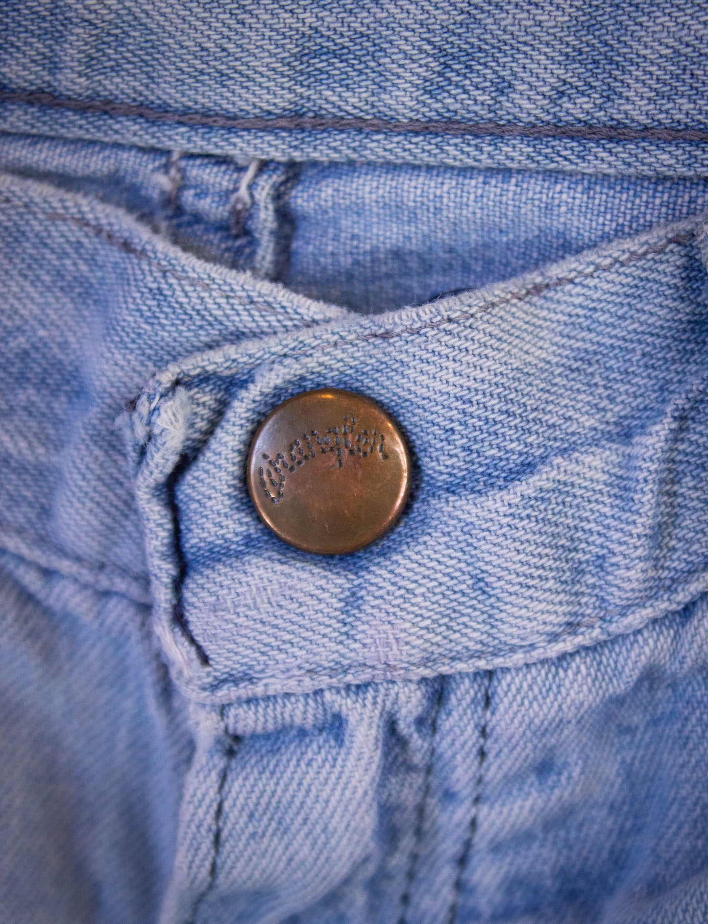 Vintage Wrangler Bell Bottom Denim Jeans 70s Light Wash