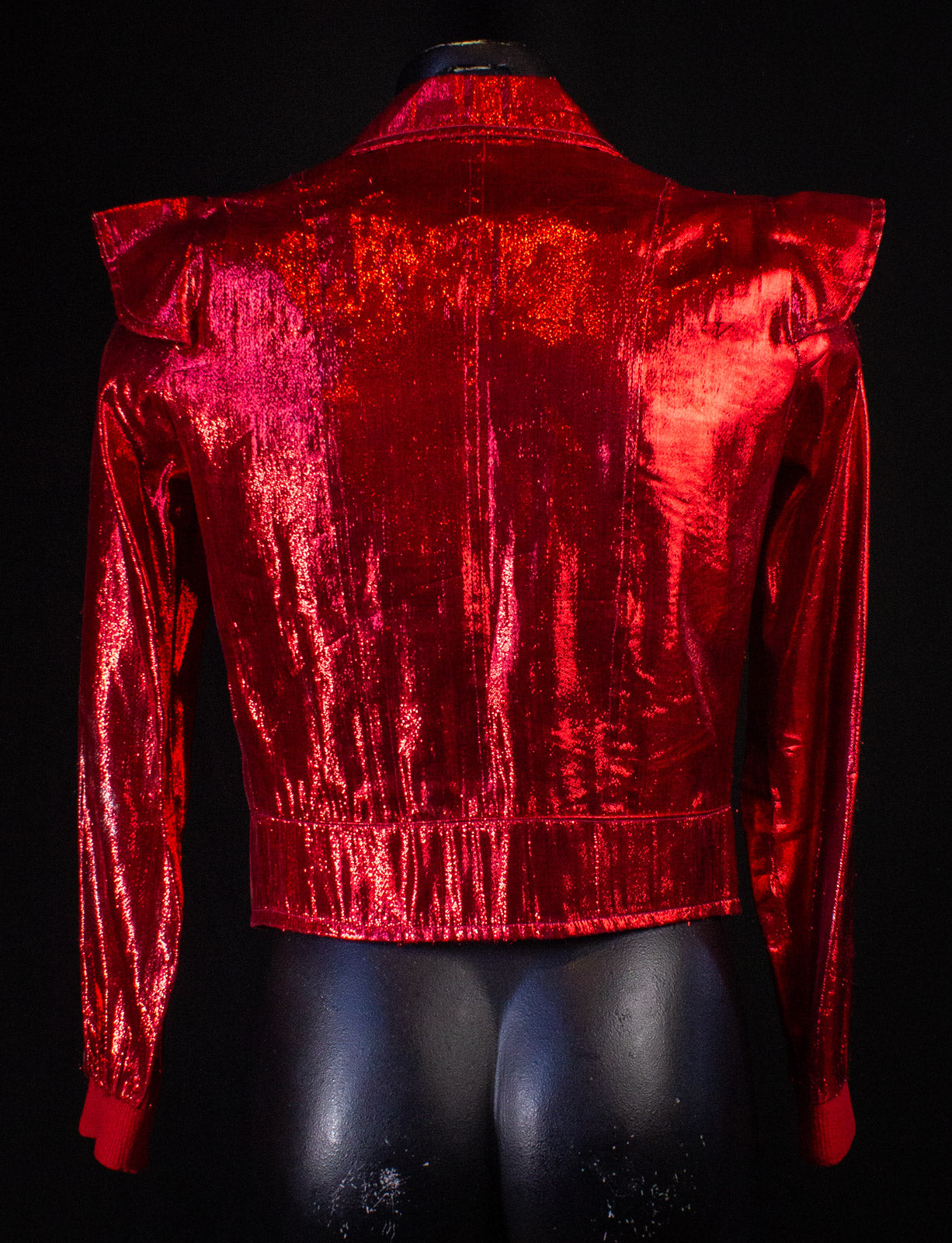 Vintage Ziggy Stardust Era Red Glam Rock Jacket 70s Small