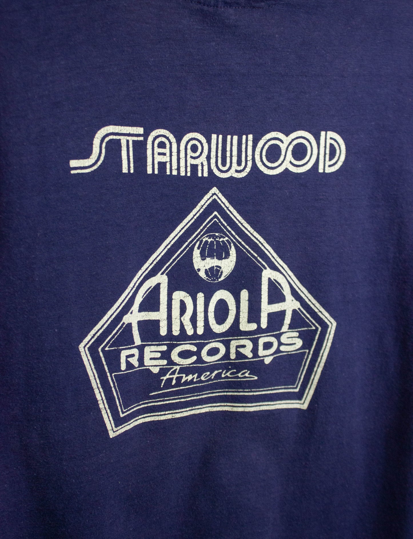 Vintage 1978 The Heaters Starwood Ariola Records Promo T Shirt Blue Small